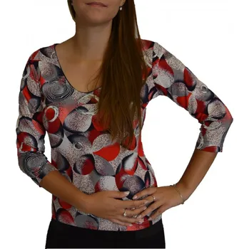 Dámská halenka Halenka Pratto červená s kruhy velikost pratto: 36