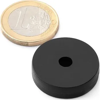 Dekorativní magnet Neodymový kruhový magnet Ø 26/5 mm, v. 7 mm, vodotěsný v plastu do 150 °C, síla 7,2 kg