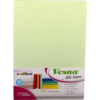 Prostěradlo Vesna Prostěradlo mako bavlna jersey světle zelená 90x200 cm