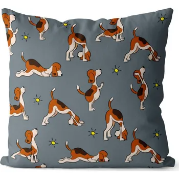 Dekorativní polštářek Polštář Psí jóga (Velikost: 40 x 40 cm)