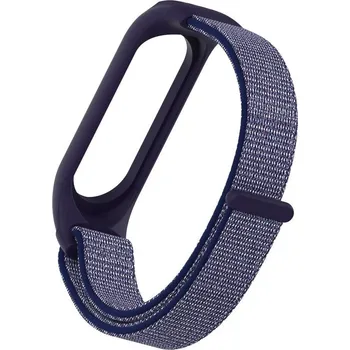 eses Nylonový řemínek se silikonovým lůžkem pro Xiaomi Mi Band 3, 4, 5 - Modrý