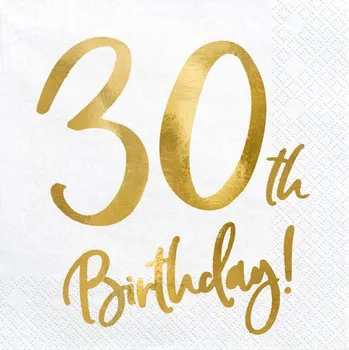Papírový ubrousek Ubrousky 30.narozeniny, 20 ks, 33 cm x 33 cm