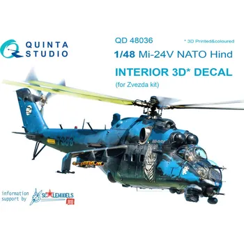 Plastikový model Quinta studio 1/48 Mi-24V NATO 3D-Printed&colour Interior (ZVE)