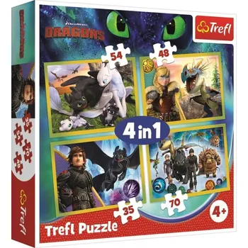 Puzzle Trefl Puzzle 4v1 Jak vycvičit draka