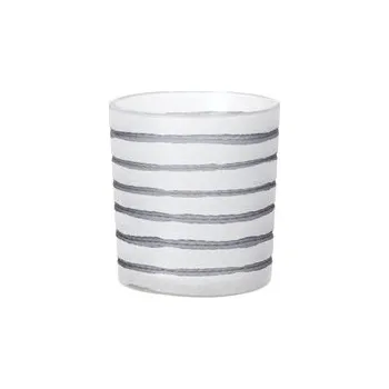 Svícen Svícen Broste STRIPES 8cm šedomodrý