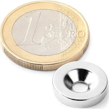 Dekorativní magnet Neodymový kruhový magnet Ø 16/10,5-4,5 mm, v. 3,5 mm, M4, síla 3,5 kg