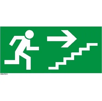 Únikové schodiště vpravo nahoru-plastová tabulka