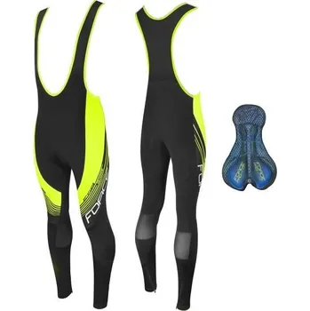 Cyklistické kalhoty Force kalhoty F58 se šlemi a vložkou (černá/fluo)