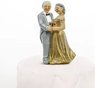 Partydeco Figurka na dort Zlatá svatba 12 cm