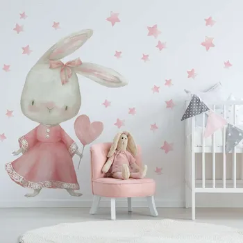 Samolepící dekorace DEKORACJAN Nálepka na zeď - Zaječí holčička