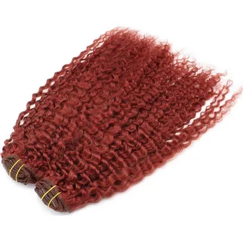 Příčesek Kudrnatý clip in maxi set 53cm pravé lidské vlasy – REMY 200g - MĚDĚNÁ