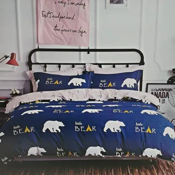 Povlečení Numberoplus Bavlněné povlečení oboustranné, na dvě lůžka Adele - Bílé/modré