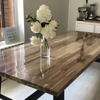 Stolování Mekke sklo Ubrus na stůl z měkkého skla 90x155 cm Ubrus: Průhledná lesklá folie