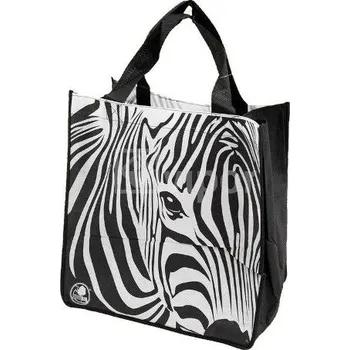 Nákupní taška tkaná 34x36+22 cm černá se zebrou [1 ks] CH1N, P1