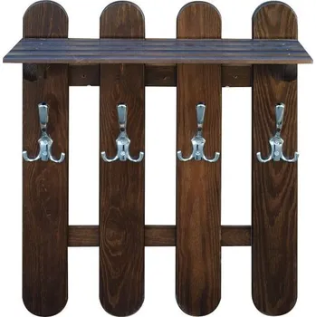 Věšák Věšák s poličkou LUX 60/4 KL-357 z borovicového masivu