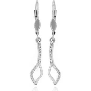 Náušnice Zlatnictví U Kostela Zlaté visací náušnice s bílými zirkony 1186 470490828