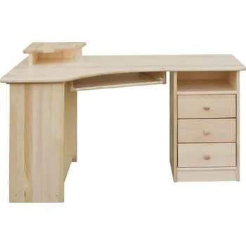 Psací stůl ROHOVÝ PC stůl pravý z borovicového masivu KL-186