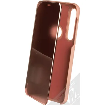 Pouzdro na mobilní telefon 1Mcz Clear View flipové pouzdro pro Moto G8 Plus růžová (pink)