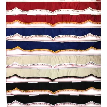 Stínítko do auta Záclonka na přední okno s kuličkami červená černé bambulky