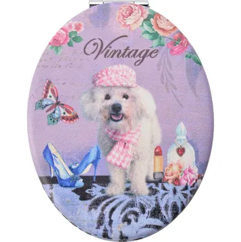 Kosmetické zrcátko Příruční zrcátko s pejskem Vintage - 9*7 cm