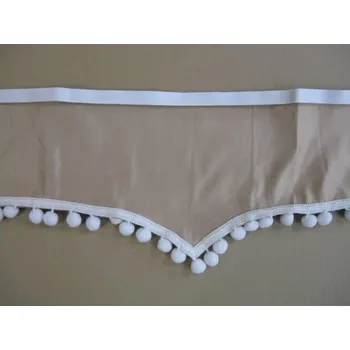 Stínítko do auta Záclonka na přední okno s kuličkami béžová bílé bambulky