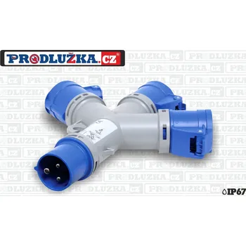 PCE 3x CEE zásuvka 16A/3p-1x přívodka 230V/16A/3p IP67