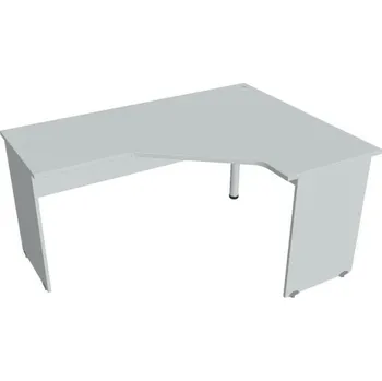 Kancelářský vozík HOBIS kancelářský stůl pracovní tvarový, ergo levý - GEV 60 L, šedá + doprava zdarma