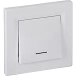 Asfora spínač 1/0So s průzorem White