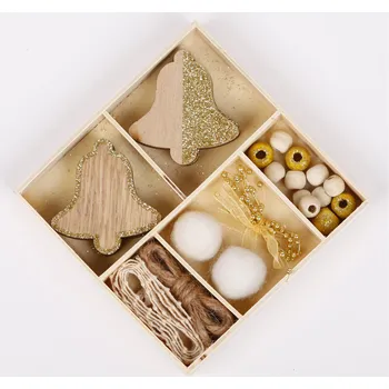 Vánoční dekorace Sada DIY vánoce dřevo gliter (HDN-160616)