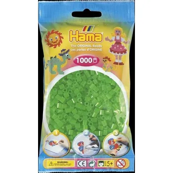 Dětské navlékací korálky Hama Zažehlovací korálky neonové zelené - 1000 ks - midi