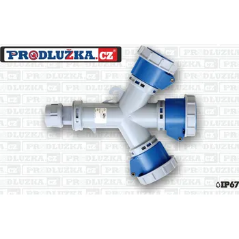 PCE 3x CEE zásuvka 16A/3p-1x vývodka kabel (max 3x2,5mm) IP67