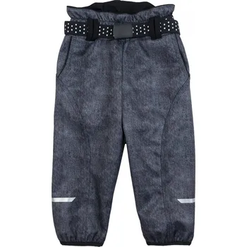 Dětská móda šedé softshellové kalhoty s páskem