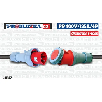 Prodlužovací kabel Prodlužka.cz Prodlužovací přívod 400V/125A/4p/4G25/IP67 M: Délka 10 m