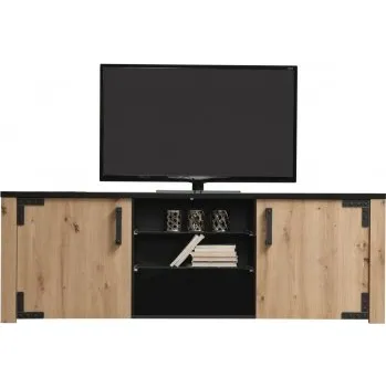 Televizní stolek Tv stolek Miles - dub artisan/černá