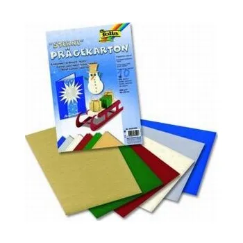 Vánoční dekorace Vytlačované papíry vánoční 23x33 cm - hvězdy 10 li