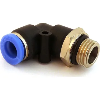 Lepící sada Pneumatická rychlospojka EPL úhlová (kolínko) ∅16mm - závit 1/2" (Rychlonástrčné plastové šroubení pro rychlé zapojení pneumatického obvodu.)