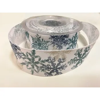 Stuha Stuha látková - vločky - modrá - 40 mm/1 m