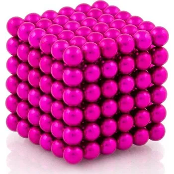 Hlavolam Magnetická stavebnice NeoCube růžová, 216 kuliček o průměru 5 mm