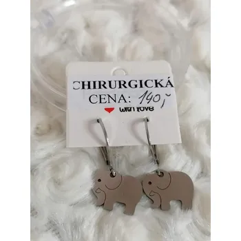 Náušnice Naušnice z chir. oceli se slonem