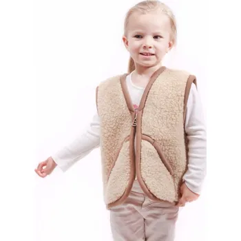 Dámská vesta Dětská vesta z ovčí vlny M, Béžová, Barevné varianty Béžová, Velikosti M 200-100-00052