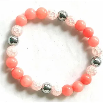 Náramek Náramek mix - růžový malajský nefrit