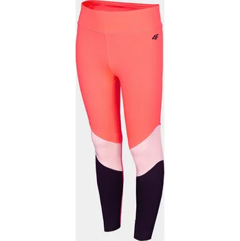 Dívčí legíny 4F HJL22-JSPDF003 MULTICOLOUR NEON Dětské legíny EU 122/128 HJL22-JSPDF003 MULTICO NEON
