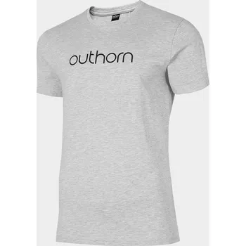 Pánské tričko Outhorn HOL22-TSM601 WARM LIGHT GREY MELANGE Pánské tričko US XL HOL22-TSM601 LIGHT GREY MEL