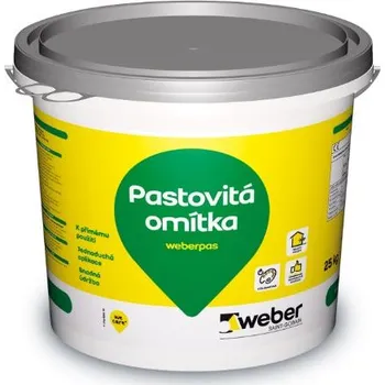 Omítka Weber Saint-Gobain Weberpas ZL5E pastovitá omítka silikon zrnitá 1,5 mm 25 kg
