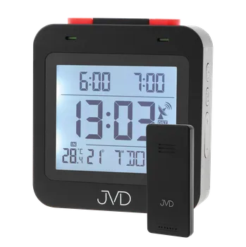Budík JVD Černý digitální rádiem řízený budík JVD RB3552.2 s čidlem