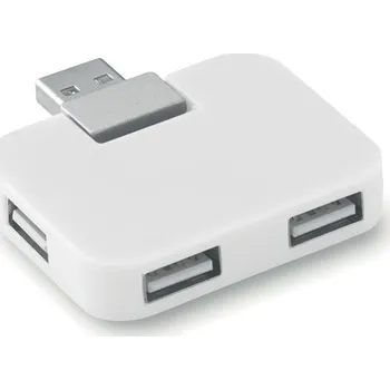 Samolepící bloček Čtyřportový USB hub Square, bílá