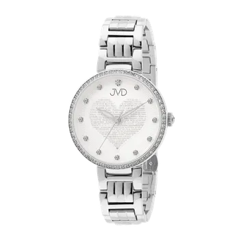 Hodinky JVD Dámské srdíčkové stříbrné náramkové hodinky JVD JG1032.1 ( )