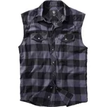 Košile Brandit Checkshirt sleeveless černá-šedá - 5XL