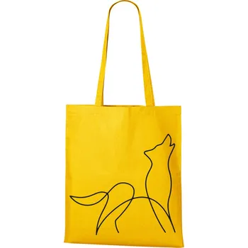 Plátěná taška s potiskem vlka, Barva Žlutá, Velikost 40×45 cm, Canvas Nákupní taška Bezvatriko.cz 1516