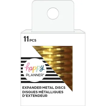 Náplň do diáře Me and My Big Ideas Spojovací kovové disky do diáře Happy Planner 4,4 cm - Black & Gold